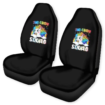 Discover 2nd Grade Squad Unicorn Rainbow Back Car Seat Covers