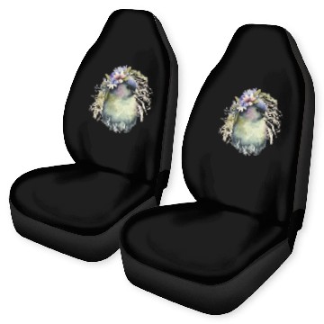 Discover Cute Kiwi Bird Flower Crown Floral Exotic Birds Car Seat Covers