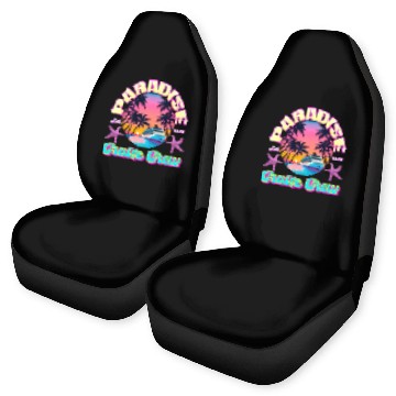 Discover Paradise Cruise Crew-80's Miami Cruise Ship Design Car Seat Covers