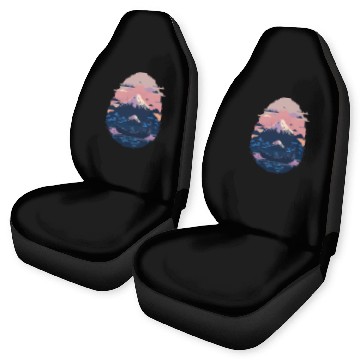 Discover Serene Mount Fuji Sunset Peaceful River Scenery Car Seat Covers