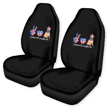 Discover Peace Love Frenchie Patriotic US Flag 4th July Car Seat Covers