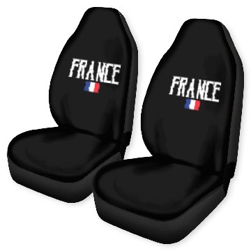 Discover France Flag White Text Car Seat Covers
