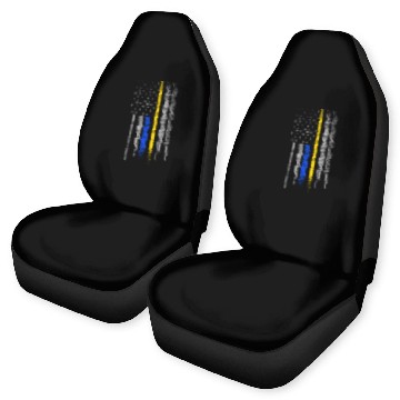 Discover Gold Blue Line 911 Police Dispatcher First Car Seat Covers