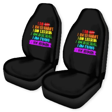 Discover LGBT Support I Am Human Rainbow Gay Ally Car Seat Covers