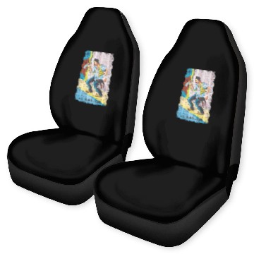 Discover Loteria El Borracho Colorful Tarot Card Car Seat Covers