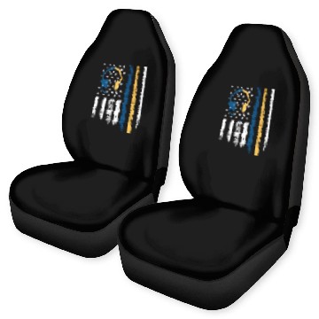Discover Gold Blue Line 911 Police Dispatcher First Car Seat Covers