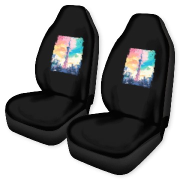 Discover Tokyo Skytree Vaporwave Aesthetic Japanese Sight Car Seat Covers
