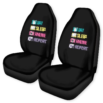 Discover Eat Sleep Anime Repeat funny Car Seat Covers