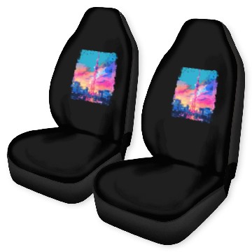 Discover Aesthetic Japanese Skytree Tokyo Vaporwave Sight Car Seat Covers