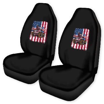 Discover US Patriot American Monster Trucks USA Fan Car Seat Covers