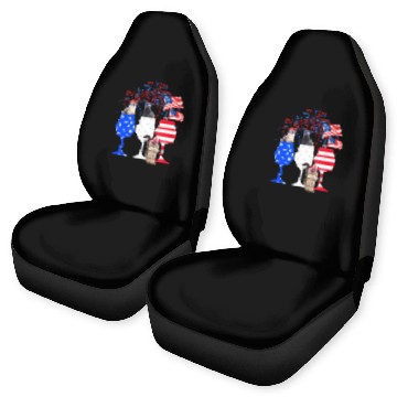 Discover Cat 4Th Of July Red White Blue Wine Car Seat Covers