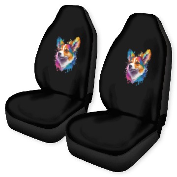 Discover Colourful rainbow realistic Welsh Corgi dog Car Seat Covers