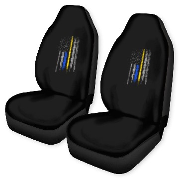 Discover Gold Blue Line 911 Police Dispatcher First Car Seat Covers