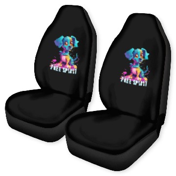 Discover Free Spirit Car Seat Covers: Puppy Synthwave Graffiti Kids