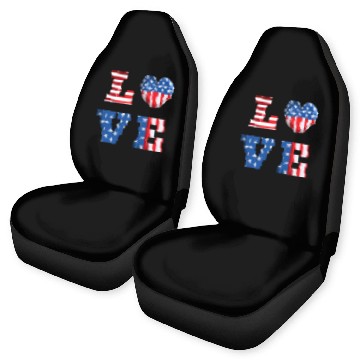 Discover LOVE America Independence Day USA Patriots Car Seat Covers