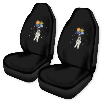 Discover Astronaut Holding Planet Balloons of Solar System Car Seat Covers