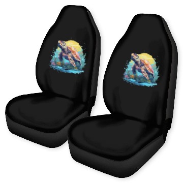 Discover Serene Underwater Turtle Car Seat Covers