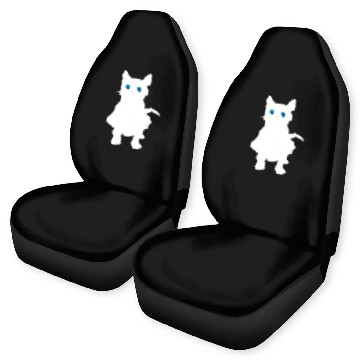 Discover White Cat Silhouette Car Seat Covers