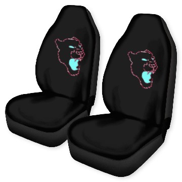 Discover Neon Panther Graphic Illustration hipster yellow Car Seat Covers