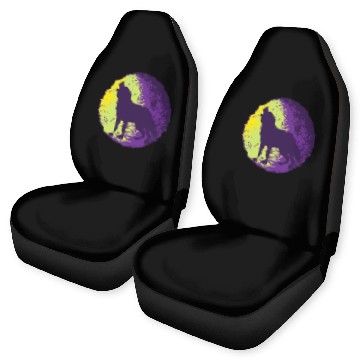 Discover Howling wolf in the moon cool Car Seat Covers