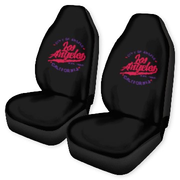Discover Los Angeles City Of Angels California Red Text Car Seat Covers