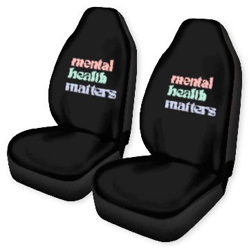 Discover Mental Health Matters | Retro Quote Pastel Rainbow Car Seat Covers
