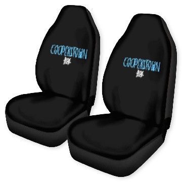 Discover Cooperstown Ny Snowflake Drawing Light Blue Text Car Seat Covers