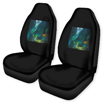 Discover River Oasis at the bottom of Green Tropics Car Seat Covers