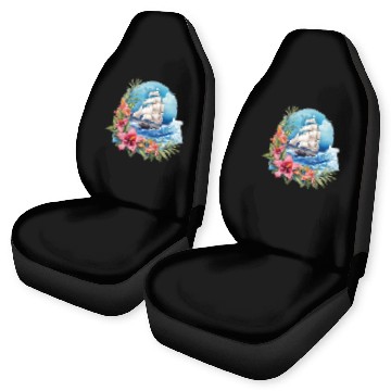 Discover Sailing Ship Sailing Orchids Flowers Sailboat Car Seat Covers