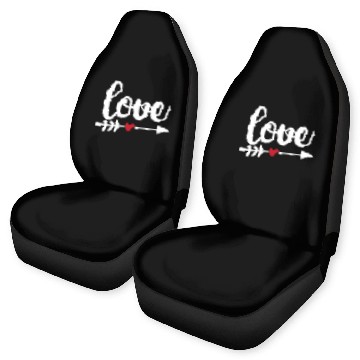 Discover Love With Arrow And Red Heart Car Seat Covers