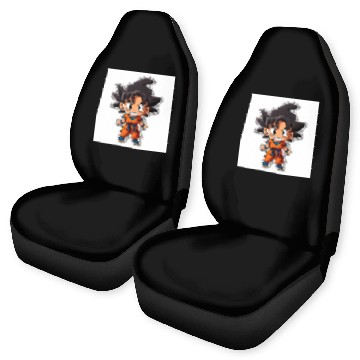 Discover Goku Sticker Happy Bold Colors art toy style Car Seat Covers