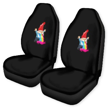 Discover Gnome Vomiting Throwing Up Rainbow Funny Car Seat Covers