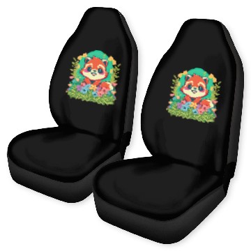 Discover A Rosy Cheeked Red Panda s Colorful Garden Car Seat Covers