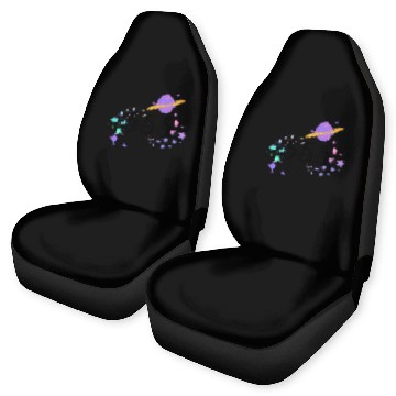 Discover Angel Numbers 555 Purple Saturn with Stars Car Seat Covers