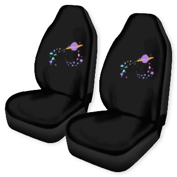 Discover Angel Numbers 888 Purple Saturn with Stars Car Seat Covers