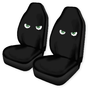 Discover Black Cat Green Eyes | Halloween Cat Lovers Gift Car Seat Covers