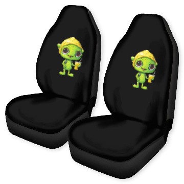 Discover Refreshing Alien Lemonade: Green & Yellow Blend Car Seat Covers