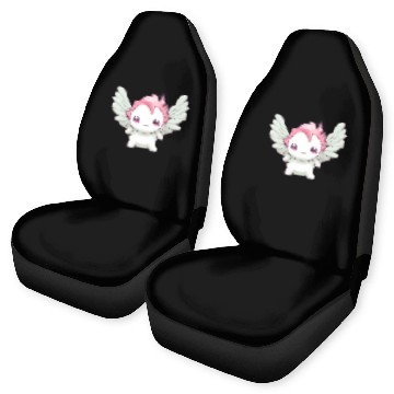 Discover Sweet Axolotl with Angel Wings: Heavenly Design Car Seat Covers