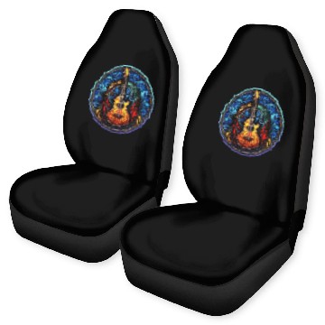 Discover Stylish and Trendy Guitar - Artistic Stained Glass Car Seat Covers