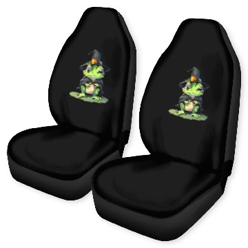 Discover Cute Halloween frog with a witch hat. Car Seat Covers