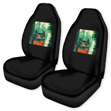 Discover Mod Owl: Watercolor CIty Owl Car Seat Covers