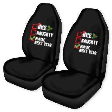 Discover Nice Naughty Maybe Next Year Santa Christmas List Car Seat Covers