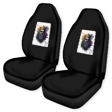 Discover Creepy Card Game King Spades Poker Nightmare Car Seat Covers