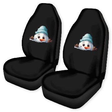 Discover Snowman Christmas watercolor Santa hat Car Seat Covers