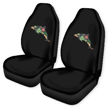 Discover Dolphin Tropical Flower Floral Car Seat Covers