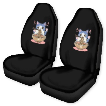 Discover te cat ramen noodles neko kawaii funny Car Seat Covers