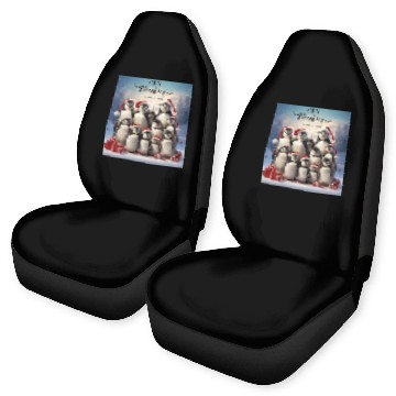 Discover Christmas funny penguins Car Seat Covers
