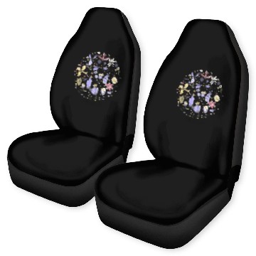 Discover White Natural Flower Car Seat Covers