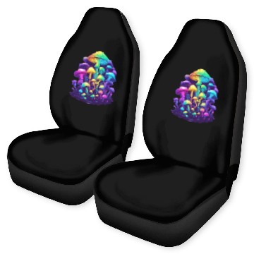 Discover Psychedelic Colorful Mushroom Car Seat Covers