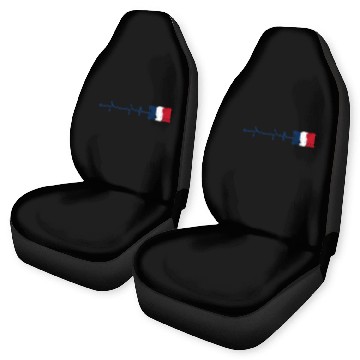 Discover France Flag Heartbeat Car Seat Covers